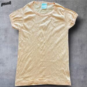 Permanent Press Shirt Womens Medium Peach Orange Soft Crewneck Vintage Style Tee